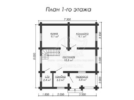 3d проект ДО015 - планировка 1 этажа