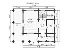 3d проект ДО018 - планировка 1 этажа