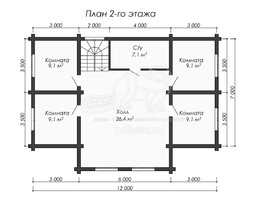 3d проект ДО021 - планировка 2 этажа