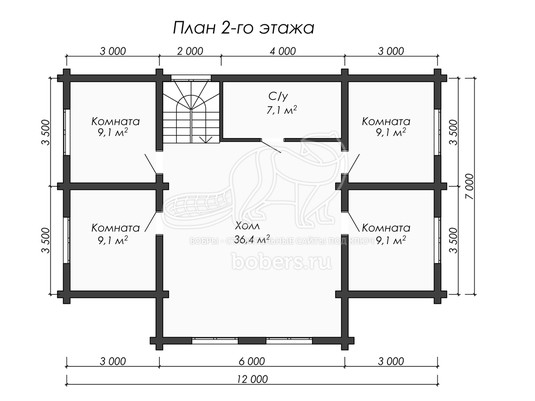 3d проект ДО021 - планировка 2 этажа