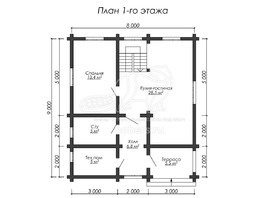 3d проект ДО023 - планировка 1 этажа
