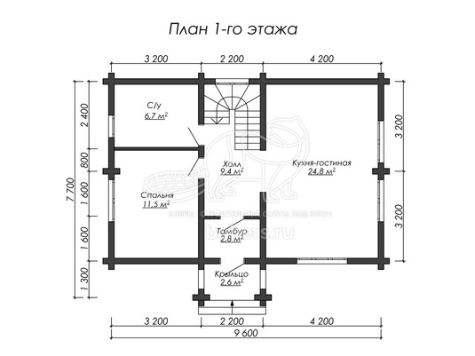 3d проект ДО025 - планировка 1 этажа