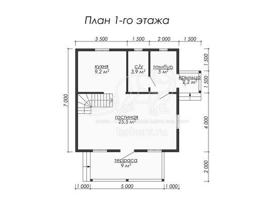 3d проект ДУ014 - планировка 1 этажа