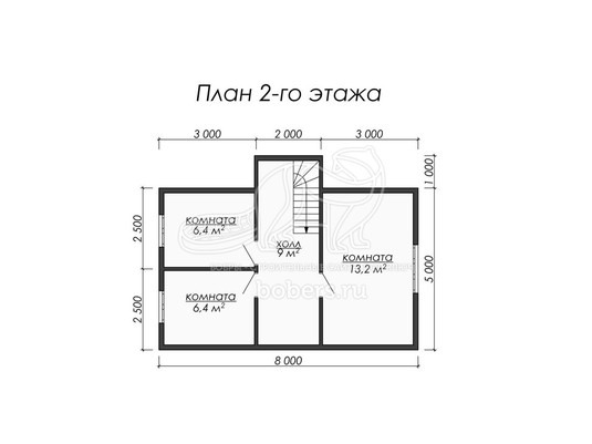 3d проект ДУ022 - планировка 2 этажа