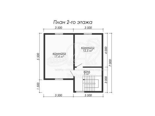 3d проект ДУ039 - планировка 2 этажа