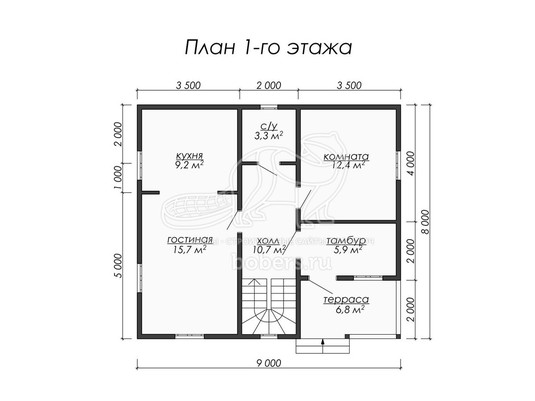 3d проект ДУ057 - планировка 1 этажа