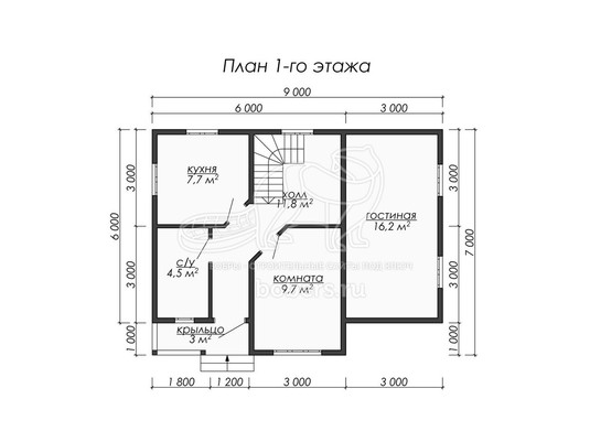 3d проект ДУ062 - планировка 1 этажа