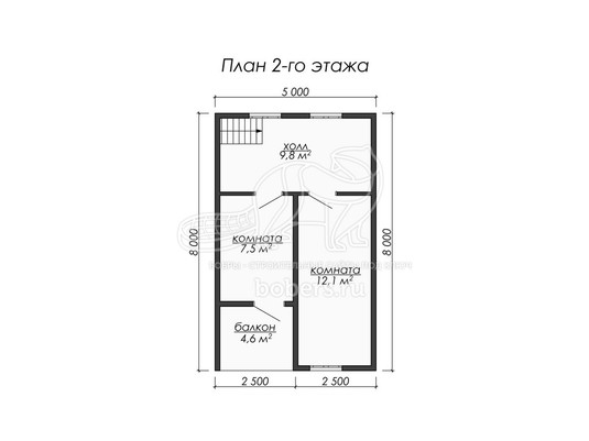 3d проект ДУ070 - планировка 2 этажа