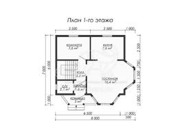3d проект ДУ080 - планировка 1 этажа