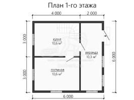 3d проект ДУ101 - планировка 1 этажа
