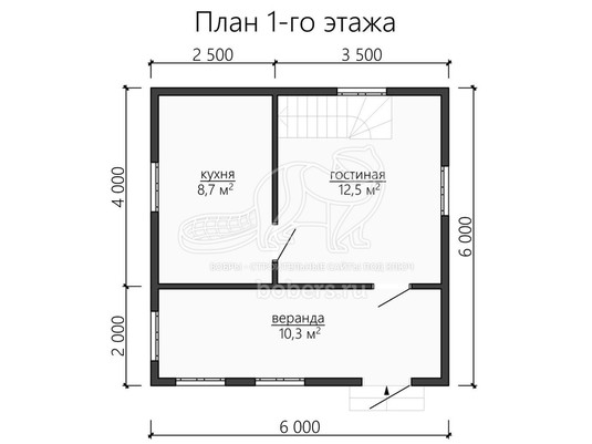 3d проект ДУ104 - планировка 1 этажа
