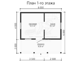 3d проект ДУ105 - планировка 1 этажа