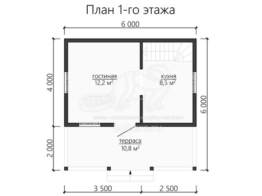 3d проект ДУ105 - планировка 1 этажа