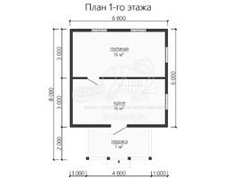 3d проект ДУ106 - планировка 1 этажа