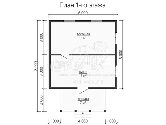 3d проект ДУ106 - планировка 1 этажа