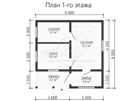 3d проект ДУ107 - планировка 1 этажа