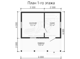 3d проект ДУ109 - планировка 1 этажа