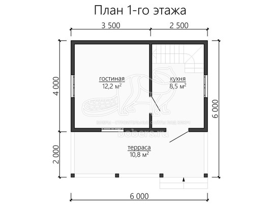 3d проект ДУ109 - планировка 1 этажа