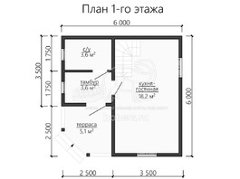 3d проект ДУ121 - планировка 1 этажа