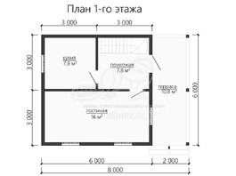3d проект ДУ124 - планировка 1 этажа