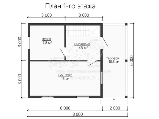 3d проект ДУ124 - планировка 1 этажа