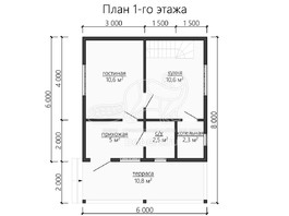 3d проект ДУ126 - планировка 1 этажа