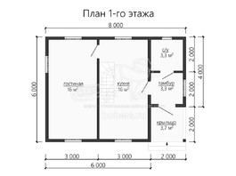 3d проект ДУ127 - планировка 1 этажа