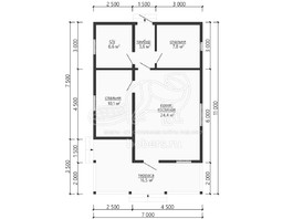 3d проект ДУ128 - планировка 1 этажа