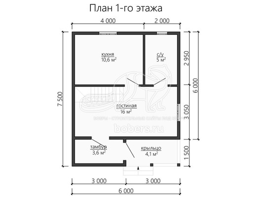 3d проект ДУ129 - планировка 1 этажа