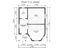 3d проект ДУ130 - планировка 1 этажа