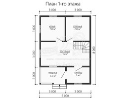 3d проект ДУ132 - планировка 1 этажа
