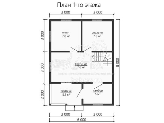 3d проект ДУ132 - планировка 1 этажа