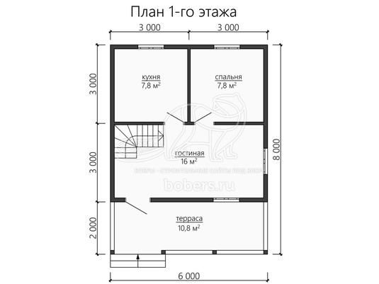 3d проект ДУ133 - планировка 1 этажа