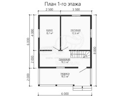 3d проект ДУ134 - планировка 1 этажа