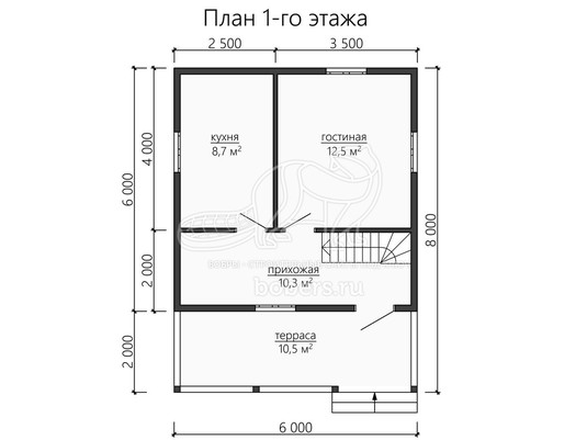 3d проект ДУ134 - планировка 1 этажа