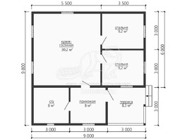 3d проект ДУ136 - планировка 1 этажа