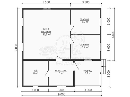 3d проект ДУ136 - планировка 1 этажа