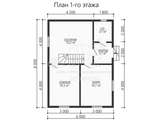 3d проект ДУ140 - планировка 1 этажа