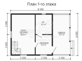 3d проект ДУ144 - планировка 1 этажа