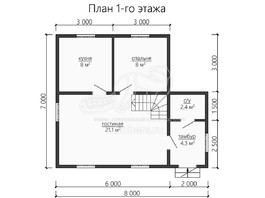 3d проект ДУ145 - планировка 1 этажа