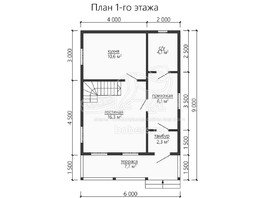 3d проект ДУ147 - планировка 1 этажа