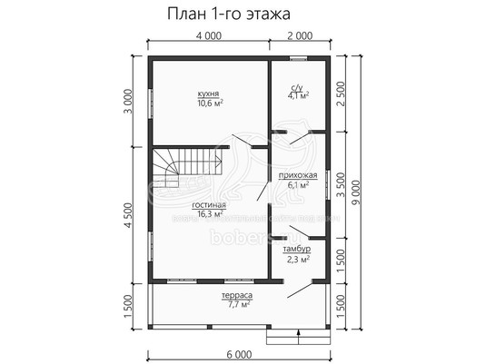 3d проект ДУ147 - планировка 1 этажа