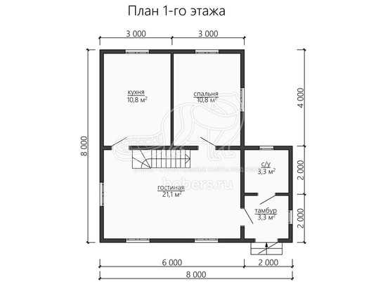 3d проект ДУ149 - планировка 1 этажа