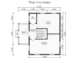 3d проект ДУ151 - планировка 1 этажа