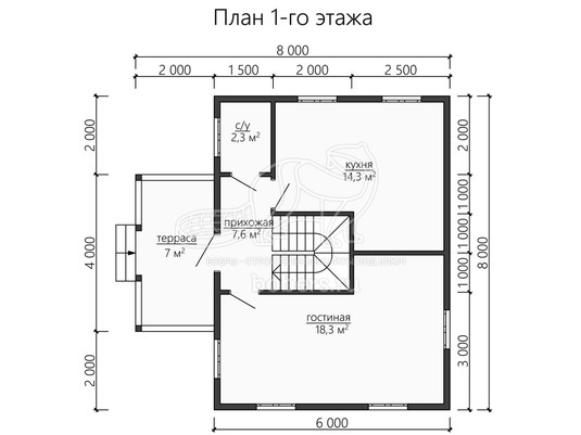 3d проект ДУ151 - планировка 1 этажа