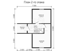 3d проект ДУ151 - планировка 2 этажа