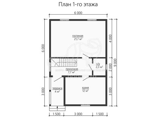3d проект ДУ153 - планировка 1 этажа