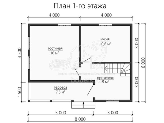 3d проект ДУ156 - планировка 1 этажа