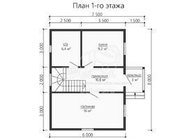 3d проект ДУ157 - планировка 1 этажа
