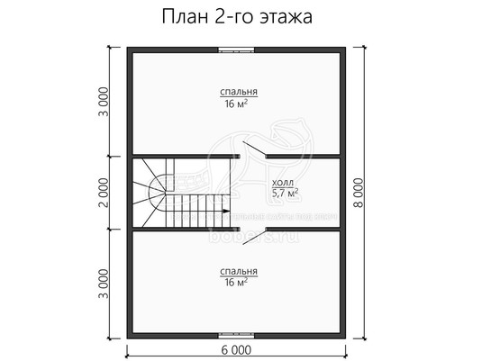 3d проект ДУ157 - планировка 2 этажа